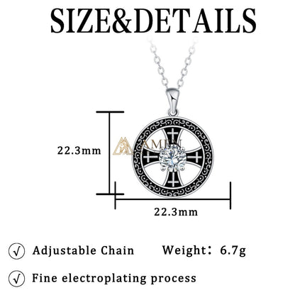Zircon Cross Pendant Necklace Amen Artisan