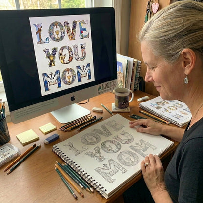 "Love You Mom"Personalized Alphabet Frame – Christian Gift for Mother’s Day & Baptism | Amen Artisan