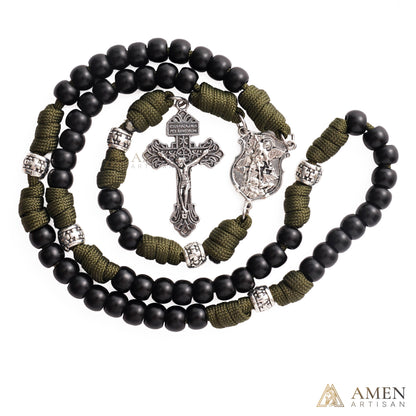 【Deal Today】St. Michael Combat Rosary Paracord Rosary – Faith & Valor Amen Artisan