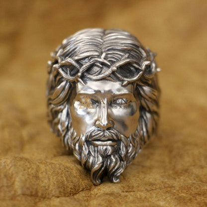 925 Sterling Silver Crown of Thorns Ring Amen Artisan