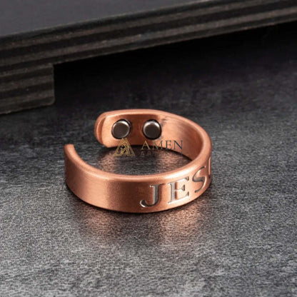 Copper Jesus Magnetic Ring Amen Artisan