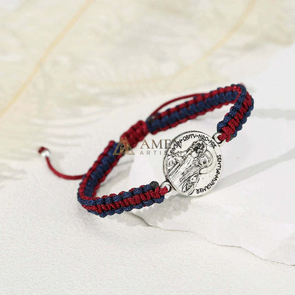 Jesus Portrait Pendant Braided Bracelet Amen Artisan