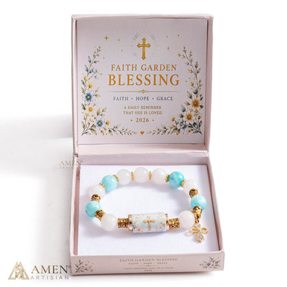 A Cool, Gentle Reminder of Faith — Natural Crystal Cross Bracelet