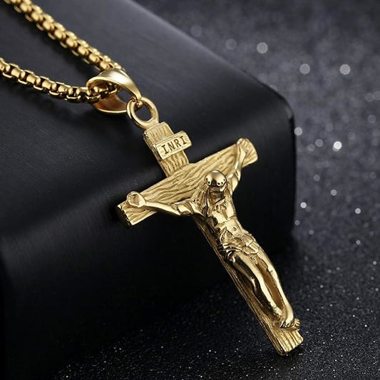 INRI Jesus Crucifix Necklace with Detailed Pendant — Faith