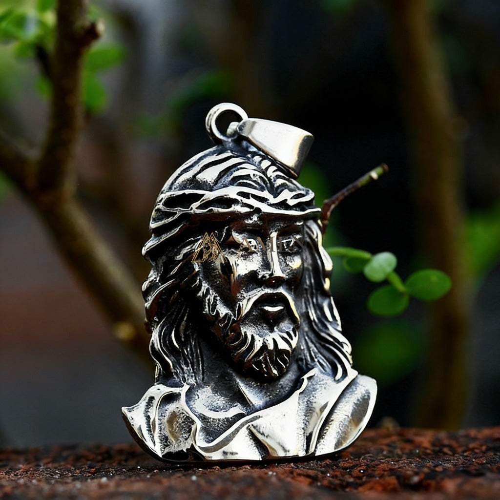 Jesus Head Pendant Necklace Amen Artisan