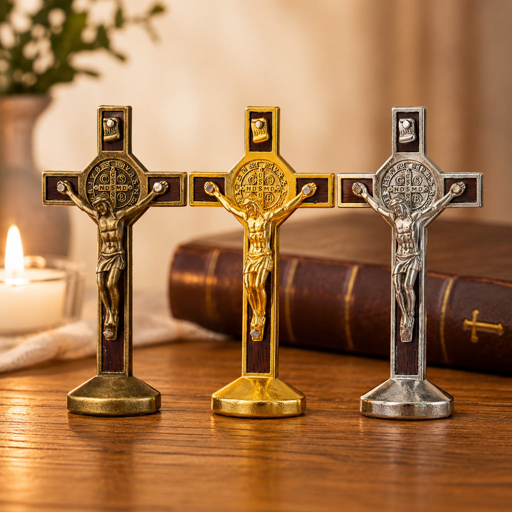 St. Benedict Standing Crucifix — A Prayerful Reminder of Peace and Protection