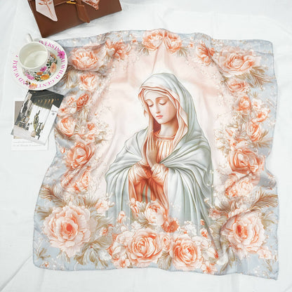 Silk Scarf with An Image of The Virgin Mary Amen Artisan
