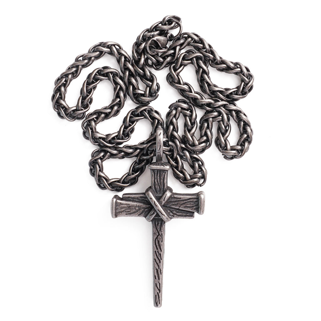 Heavy Dragon Bone Chain Cross Necklace - Resilience, Faith & Sacred Protection |  Amen Artisan