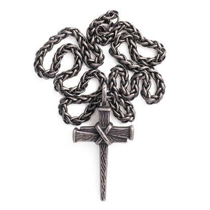 Heavy Dragon Bone Chain Cross Necklace - Resilience, Faith & Sacred Protection |  Amen Artisan