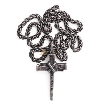 Heavy Dragon Bone Chain Cross Necklace - Resilience, Faith & Sacred Protection |  Amen Artisan