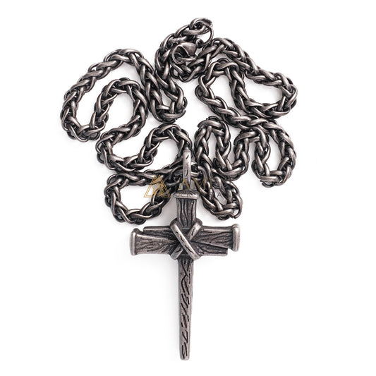 Heavy Dragon Bone Chain Cross Necklace - Resilience, Faith & Sacred Protection |  Amen Artisan