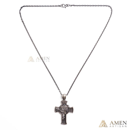 Jesus Crown of Thorns Cross Pendant with Chain | Amen Artisan