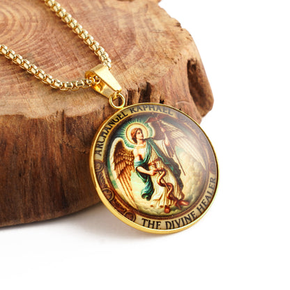 Archangel Raphael Pendant Necklace - Healing & Protection | Amen Artisan