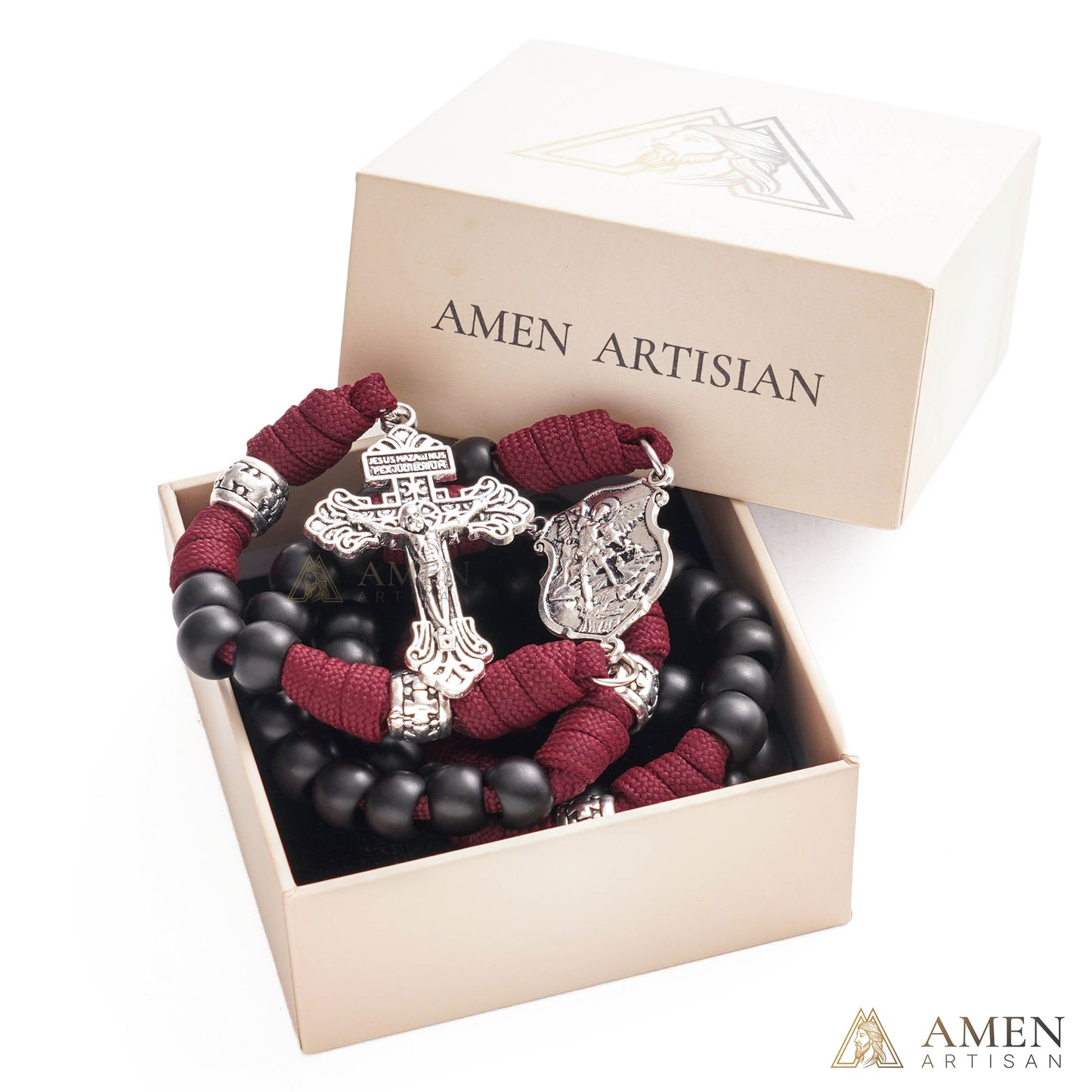 St. Michael Paracord Rosary with Jesus Crucifix - Protection & Strength