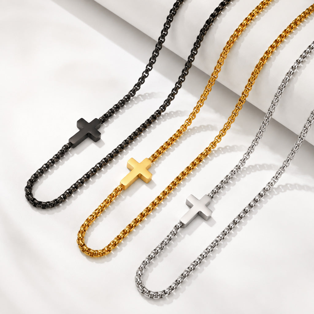A Simple Daily Reminder of Faith — Titanium Steel Cross Necklace