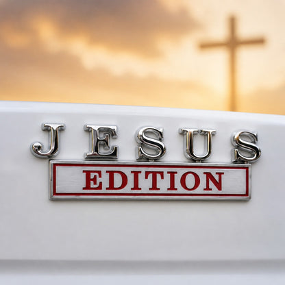 【Deal Today】JESUS EDITION Metal Car Emblem Set - Christian Faith, Liberty & Personal Belief | Amen Artisan
