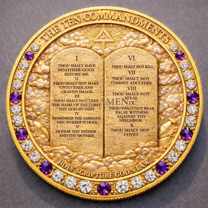 Jesus Christ & The Ten Commandments Commemorative Coin Amen Artisan
