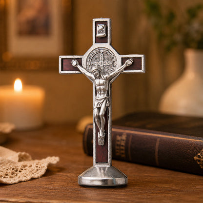 St. Benedict Standing Crucifix — A Prayerful Reminder of Peace and Protection
