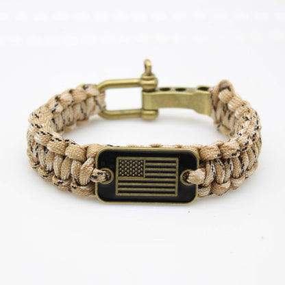 Patriotic Flag Paracord Survival Bracelet – Outdoor Tactical Style