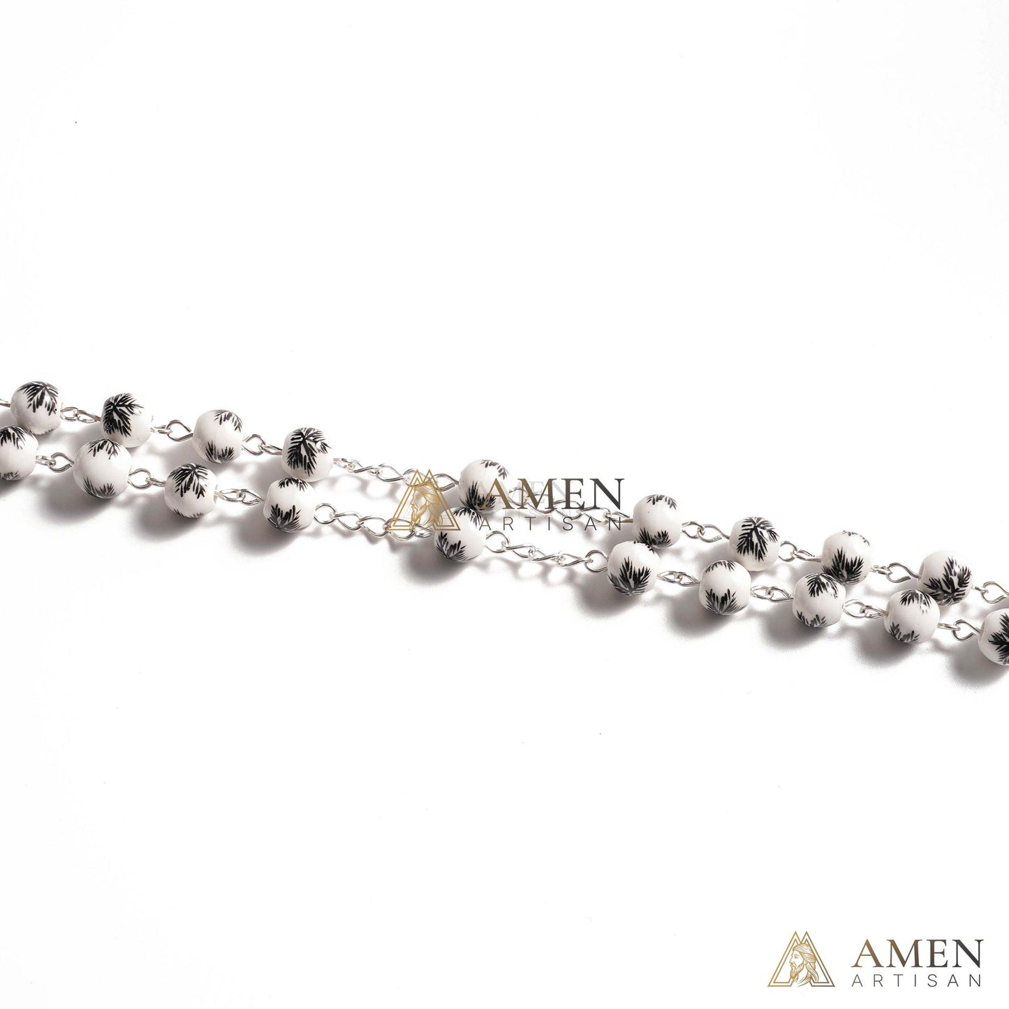 Pine Needles Ceramic Rosary Amen Artisian
