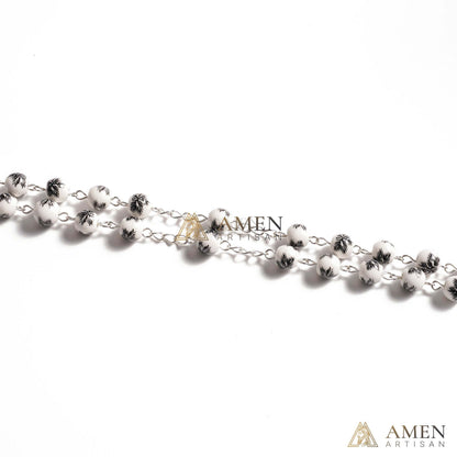 Pine Needles Ceramic Rosary Amen Artisian