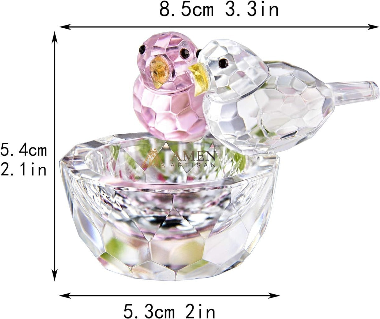 Crystal Bird Figurine  Amen Artisan