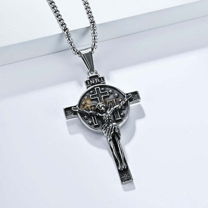 Titanium Steel Crucifix Necklace Amen Artisan