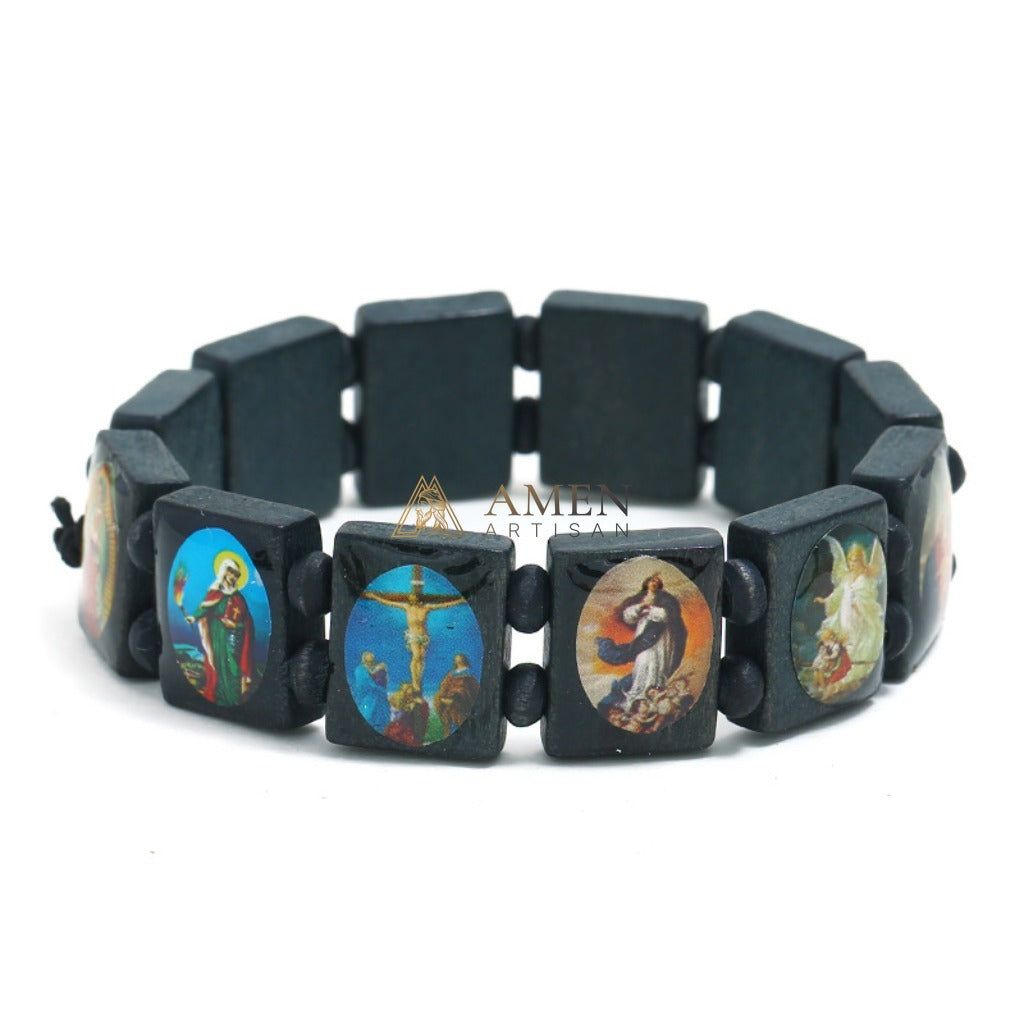 Holy Icon Wooden Plaque Bracelet Amen Artisan