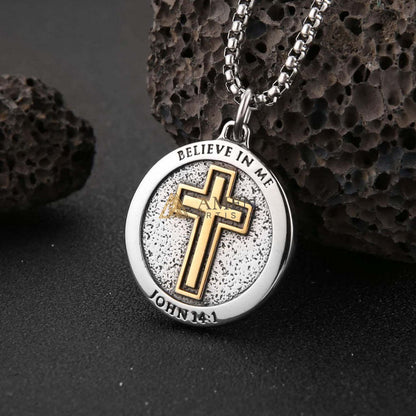 Cross Medallion Pendant Necklace Amen Artisan
