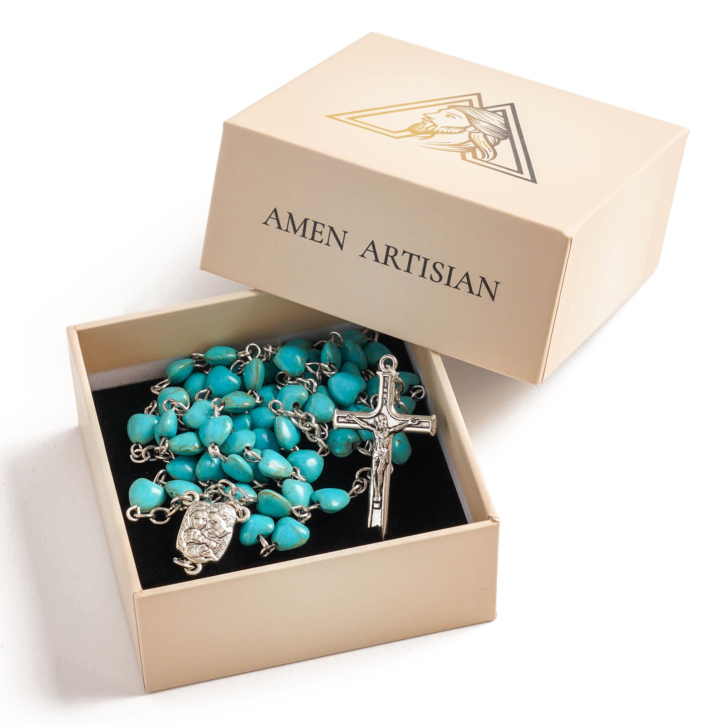 Turquoise Heart Rosary
