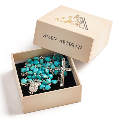 Turquoise Heart Rosary