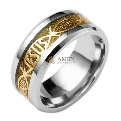 Jesus Titanium Steel Ring Amen Artisan