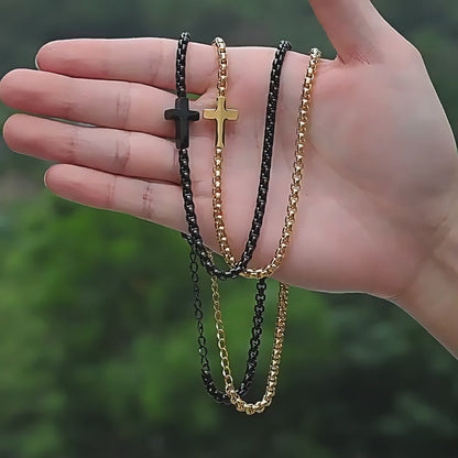 A Simple Daily Reminder of Faith — Titanium Steel Cross Necklace