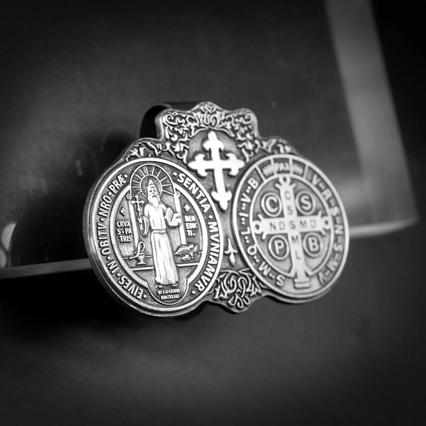 Car Sun Visor Accessories Saint Benedict Medal Bless Driving Safety