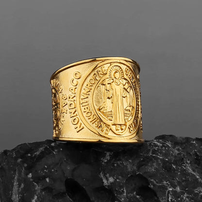 Saint Benedict Image Ring Amen Artisan