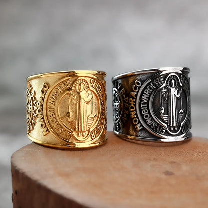Saint Benedict Image Ring Amen Artisan