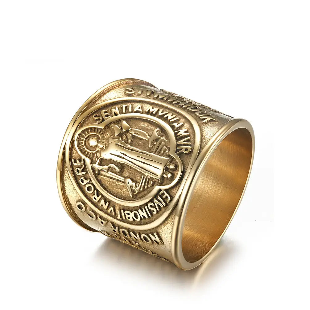 Saint Benedict Image Ring Amen Artisan